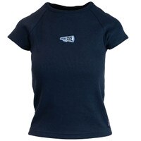 Utah State Megaphone Patch Ribbed Cap Sleeve T-Shirt navy